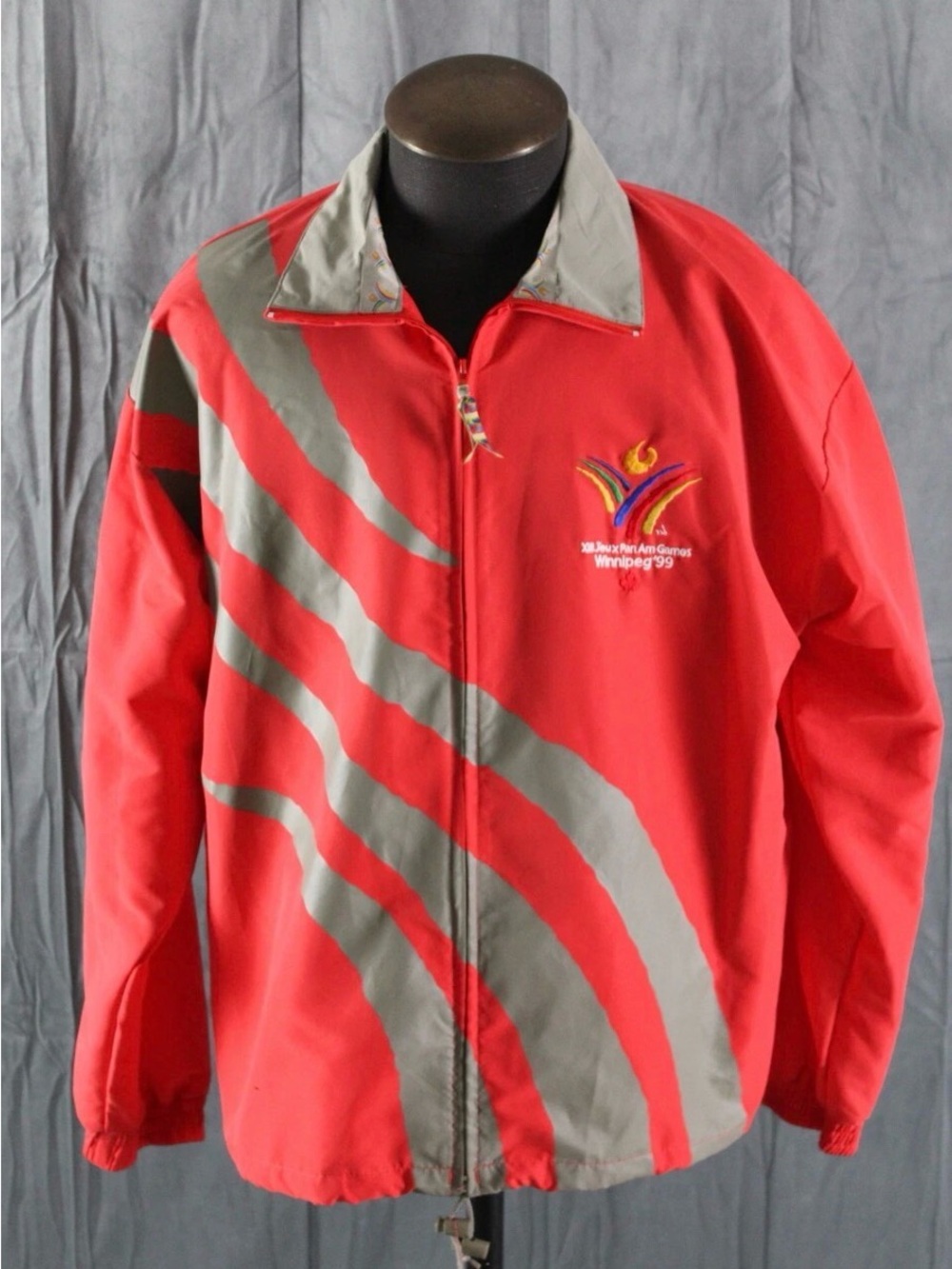 Red Men's Lightweight Zip Windbreaker Jacket